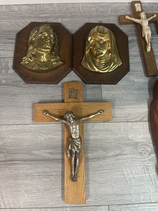 Lot crucifixuri și icoane vintage – lemn & metal – colecție religioasa