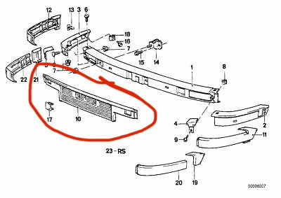 Лайсна предна броня BMW E30 двоен стоп