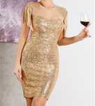 Rochie aurie cu paiete