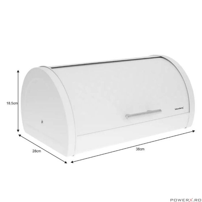 Cutie pentru paine, otel inoxidabil, 38x28x18,5 cm, alba, Klausberg