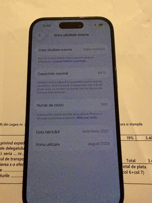 Vand iphone 15 black 128 GB ca nou, in garantie