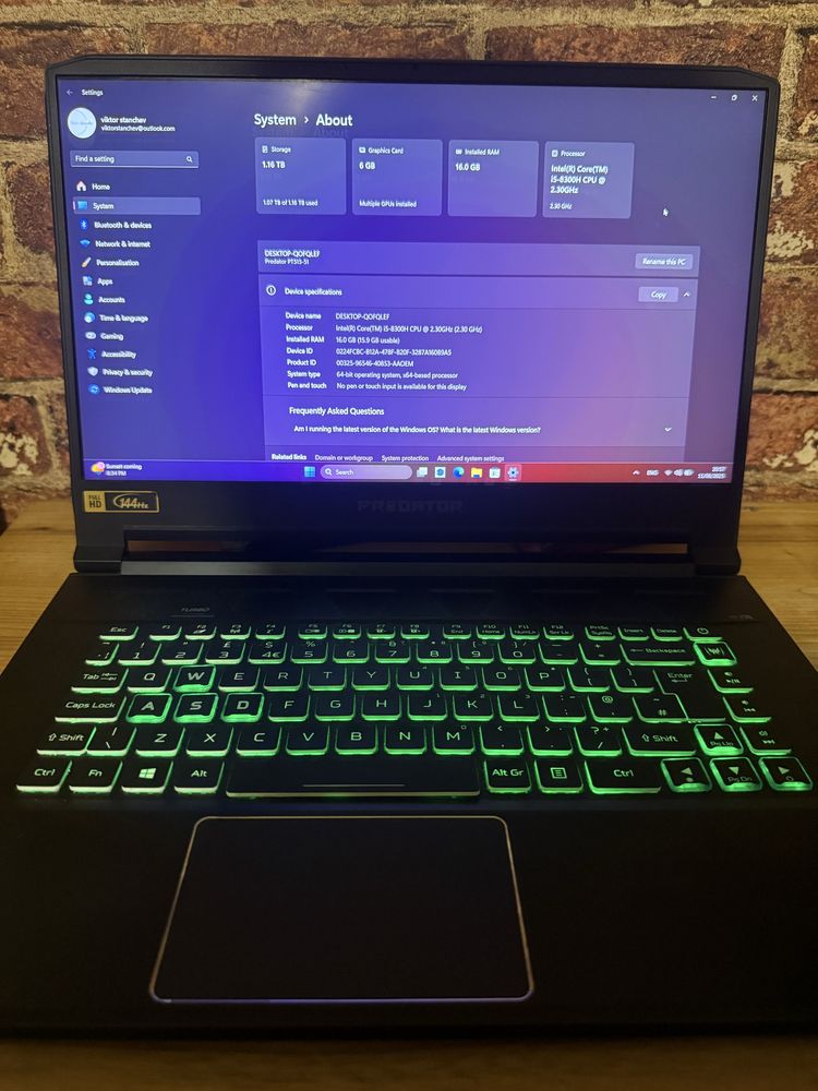 Лаптоп Acer Predator Triton 500
