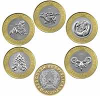 Набор из 5 биколорных монет 100 тенге "Сакский стиль"