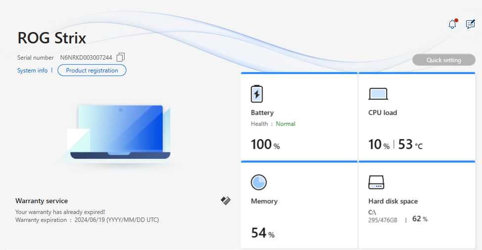 Vand Laptop ASUS ROG STRIX G15