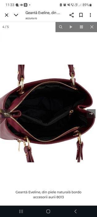 Poseta piele naturala Burgundy