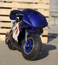 Mini Motocicleta electrica NITRO Eco Pocket Bike 1000W #Albastru