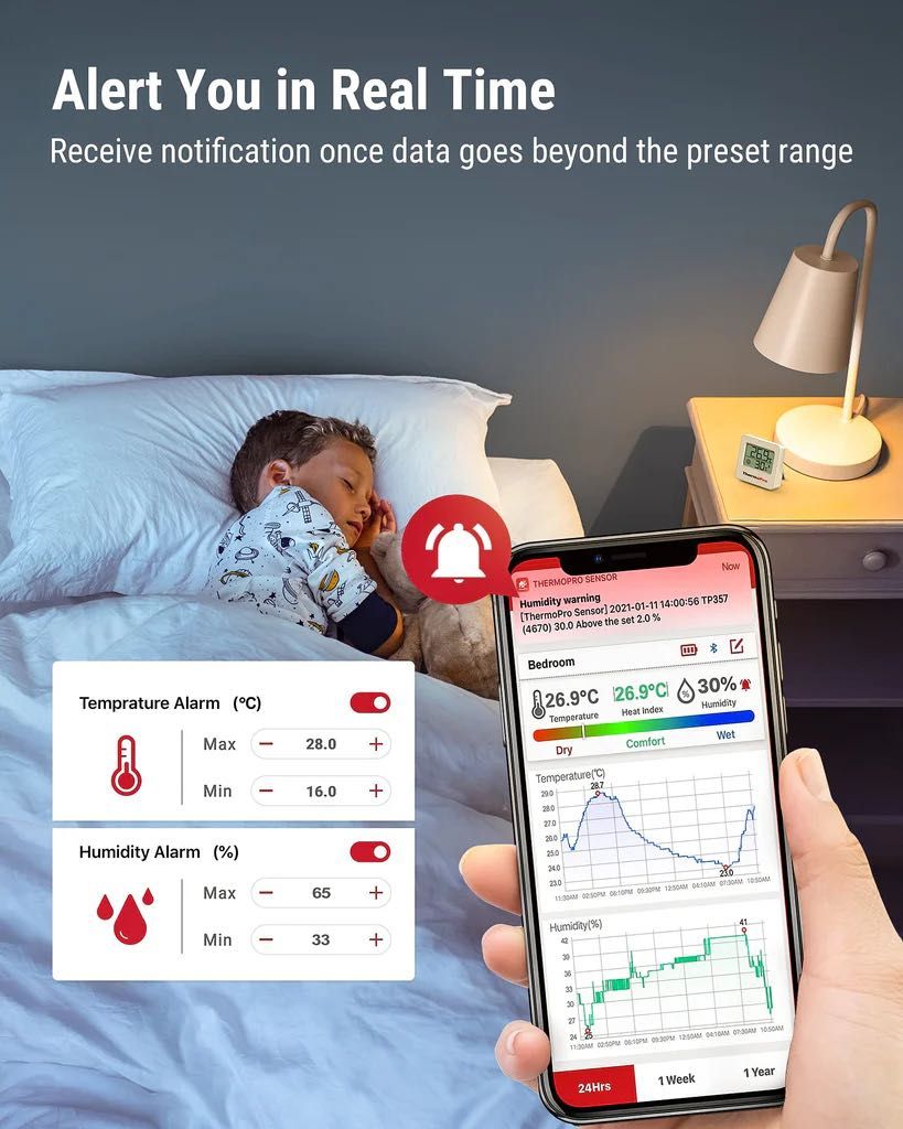 Комплект ThermoPro  – 3 безжични термометъра с Bluetooth и приложение