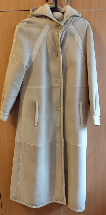 Palton din piele si blana de miel