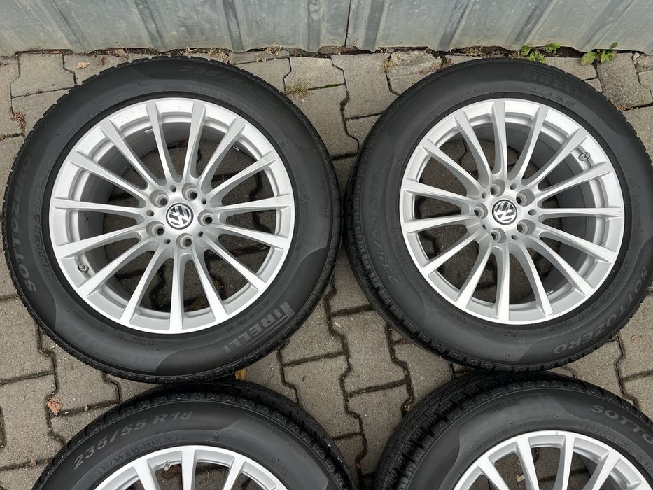 Jante 5x112mm, anvelope iarna 235/55 R18, VW Audi Seat Skoda Mercedes