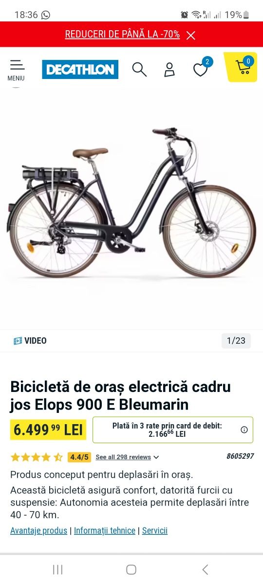 Bicicletă electrică Elops 900 Decathlon