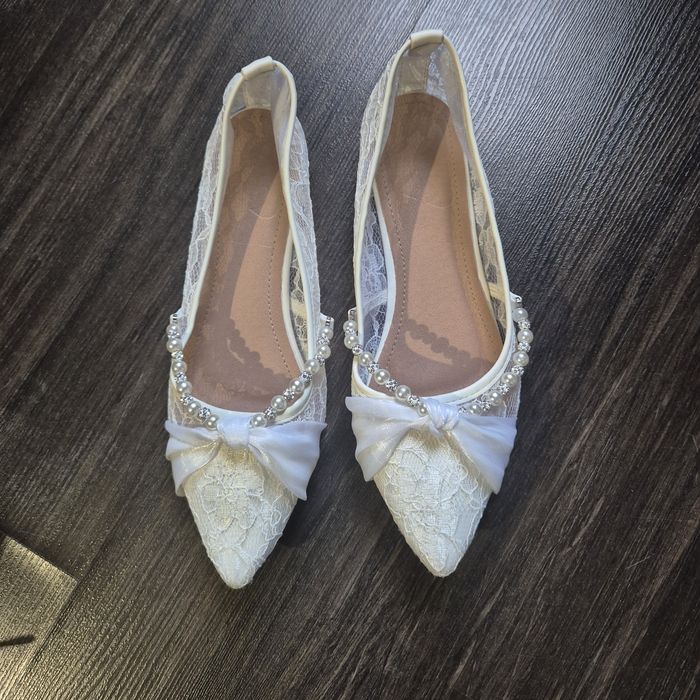 Сватбени обувки ниски тип пантофи