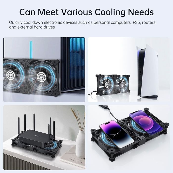 Ventilator cooler USB ELUTENG 140 mm, 5V, 3 viteze, pentru PS, laptop