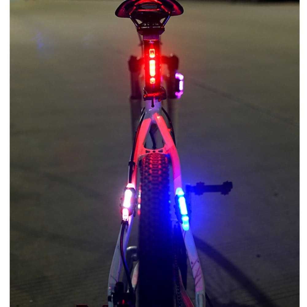 Stop Bicicleta LED alb waterproof,acumulator,incarcare USB,7 moduri,