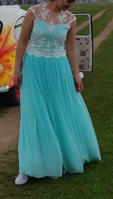 Официална рокля, цвят мента