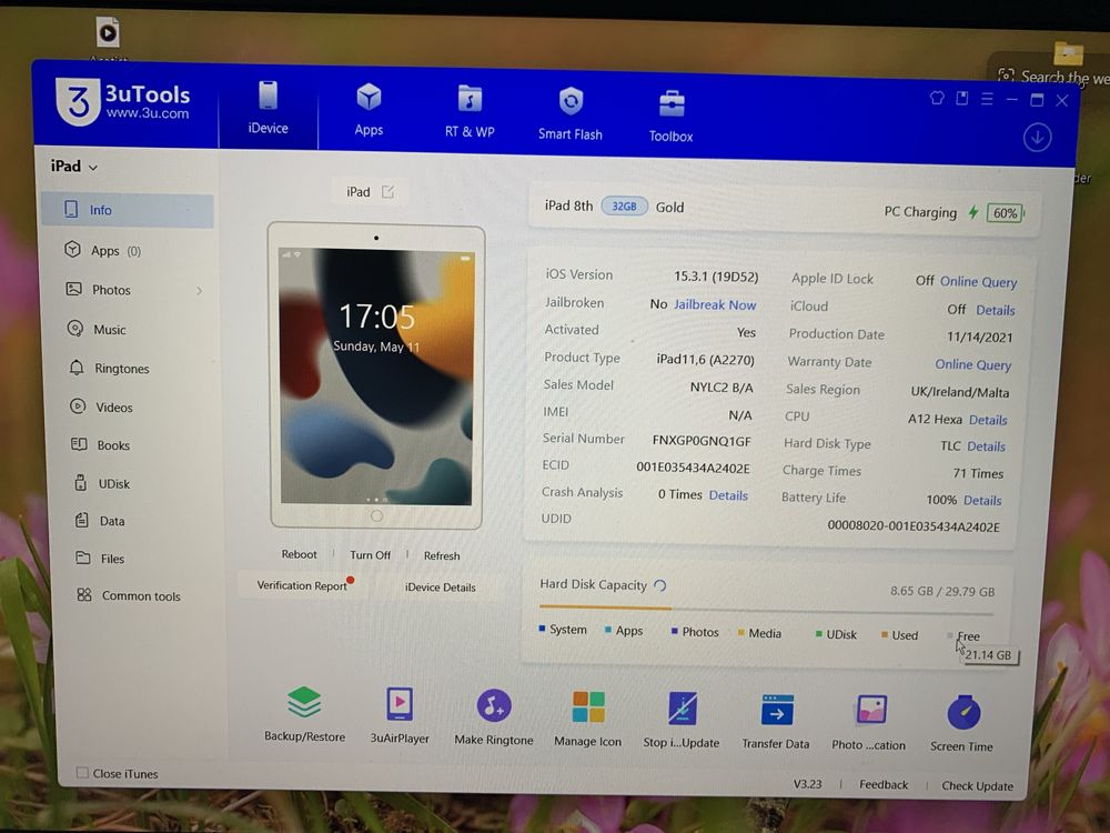 Ipad generatia 8  ,32 Gb, 100% baterie