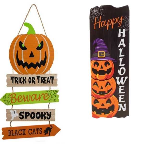 Декоративна табела Halloween, Висяща, Дърво, Различни модели
