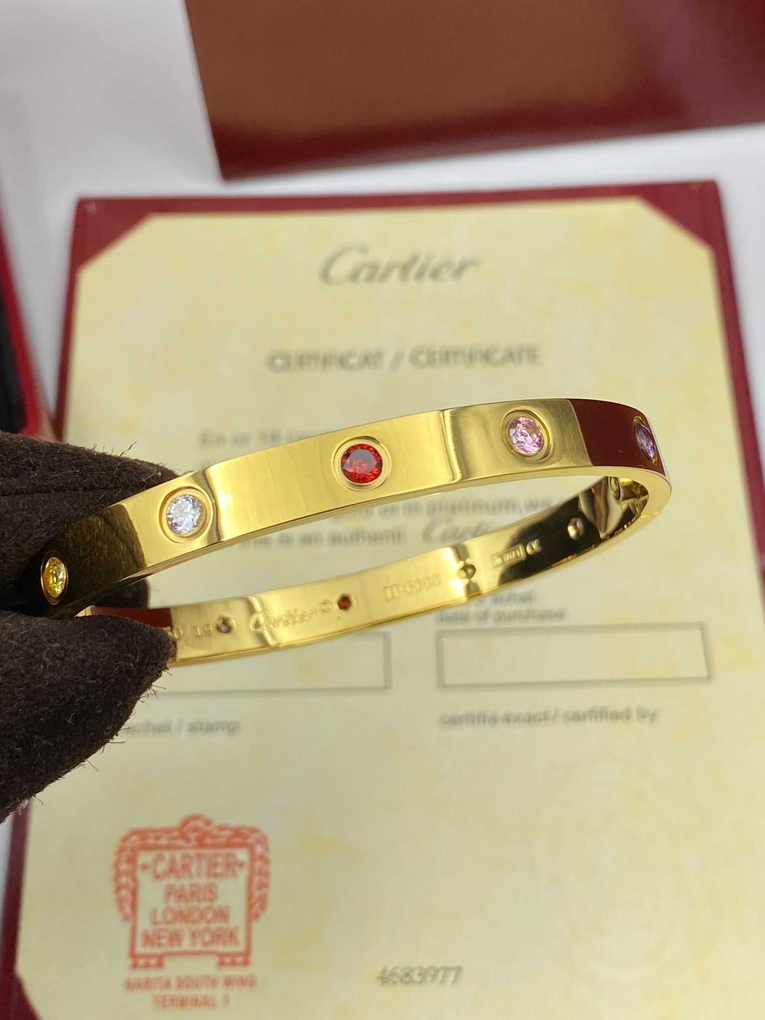 Brățară Cartier LOVE din aur 750 cu 10 diamante