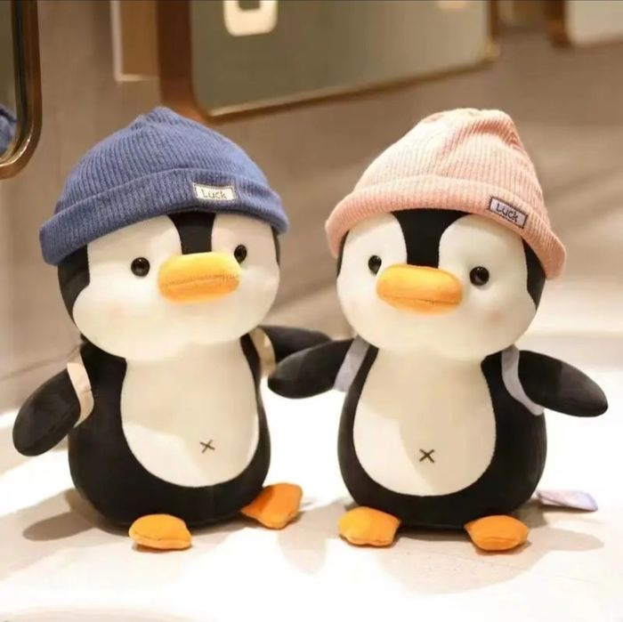 Плюшен Пингвин с Шапка и раничка Kawaii, 25см