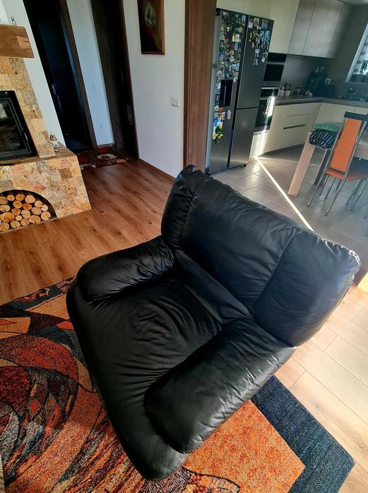 Canapea extensibilă +2 fotolii (piele naturală)