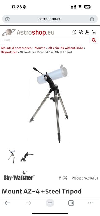 Montura SKYWATCHER AZ4 - Trepied oțel.