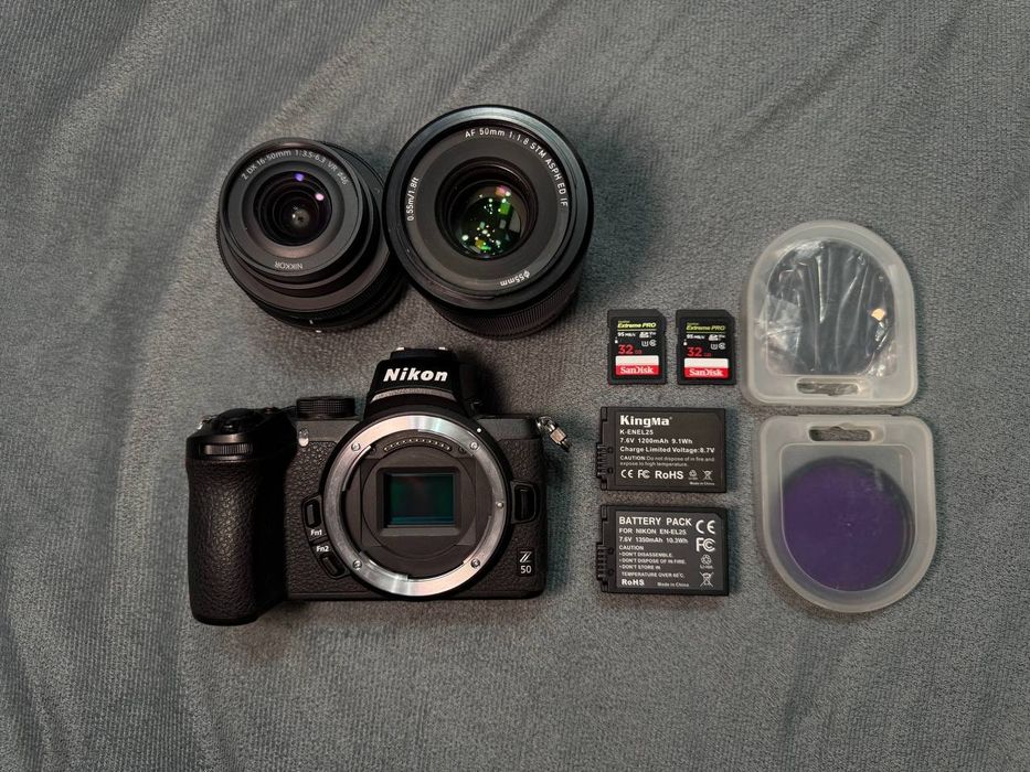 Продам комплект фотоаппарат с двумя обьективами Nikon z50