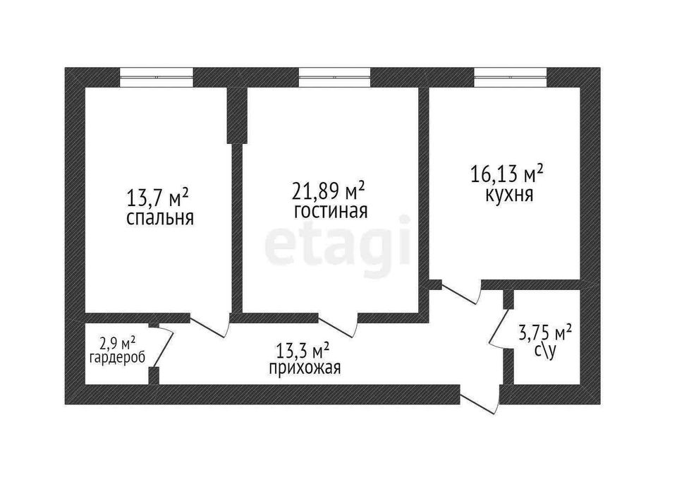 2 комнатная Акварель 75кв. на одну сторону с ремонтом