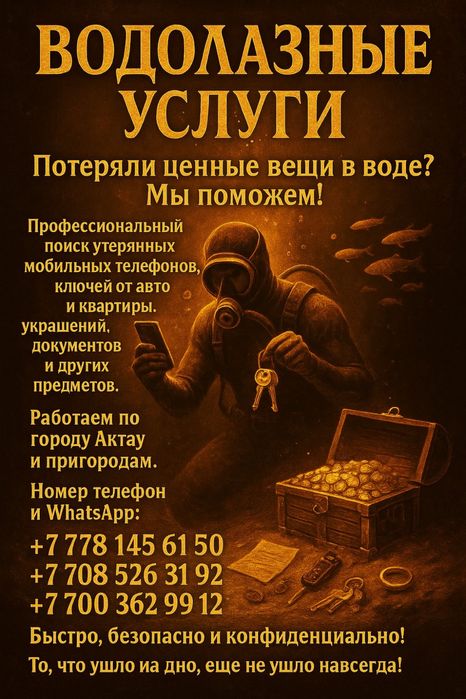 Поиск утерянных вещей под водой