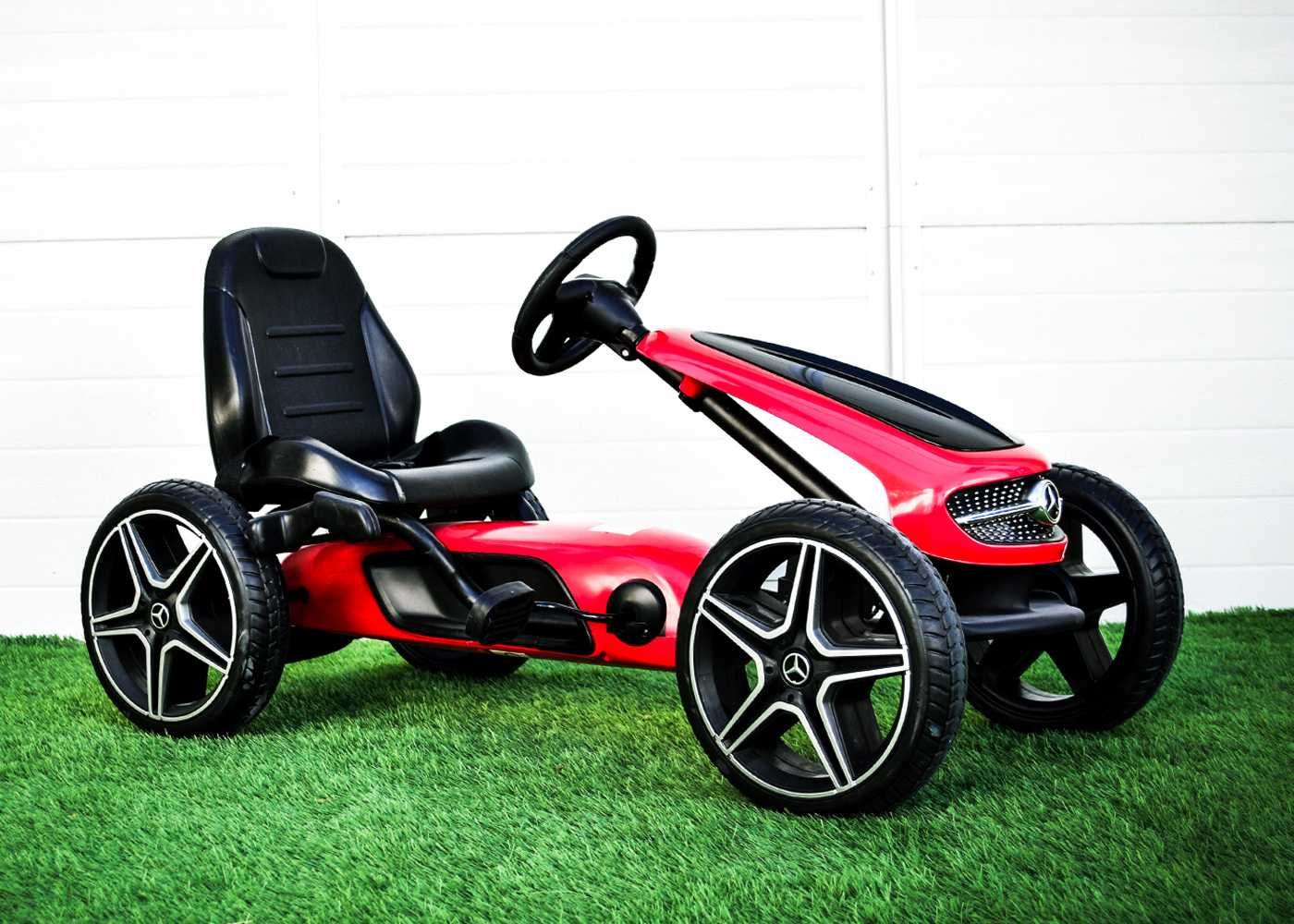 Masinuta cu pedale pentru copii, GO Kart Mercedes cu roti MOI #RED