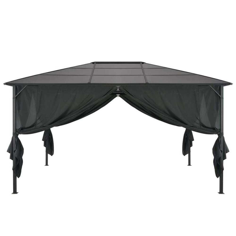 Шатра с пердета, алуминий, 4x3x2,6 м, черна