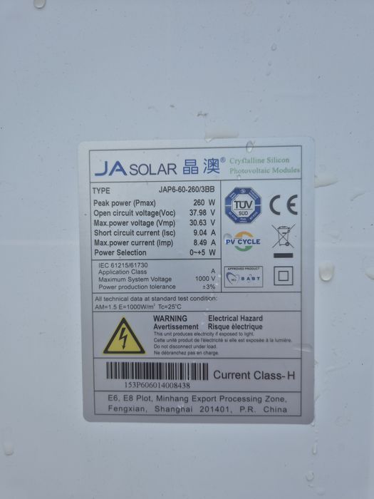 Panouri solare cristaline silicon