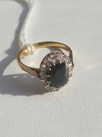 Inel aur 18kt safir negru diamante