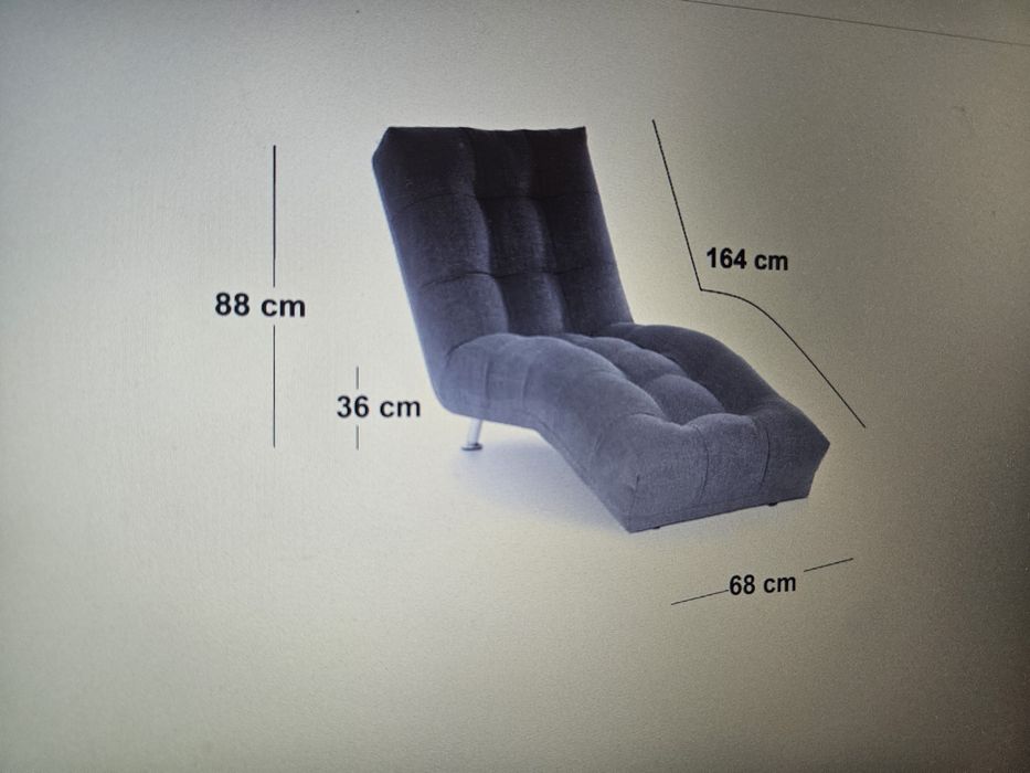 Vand Fotoliu/Sezlong  68x164 cm, stofa culoare mustar