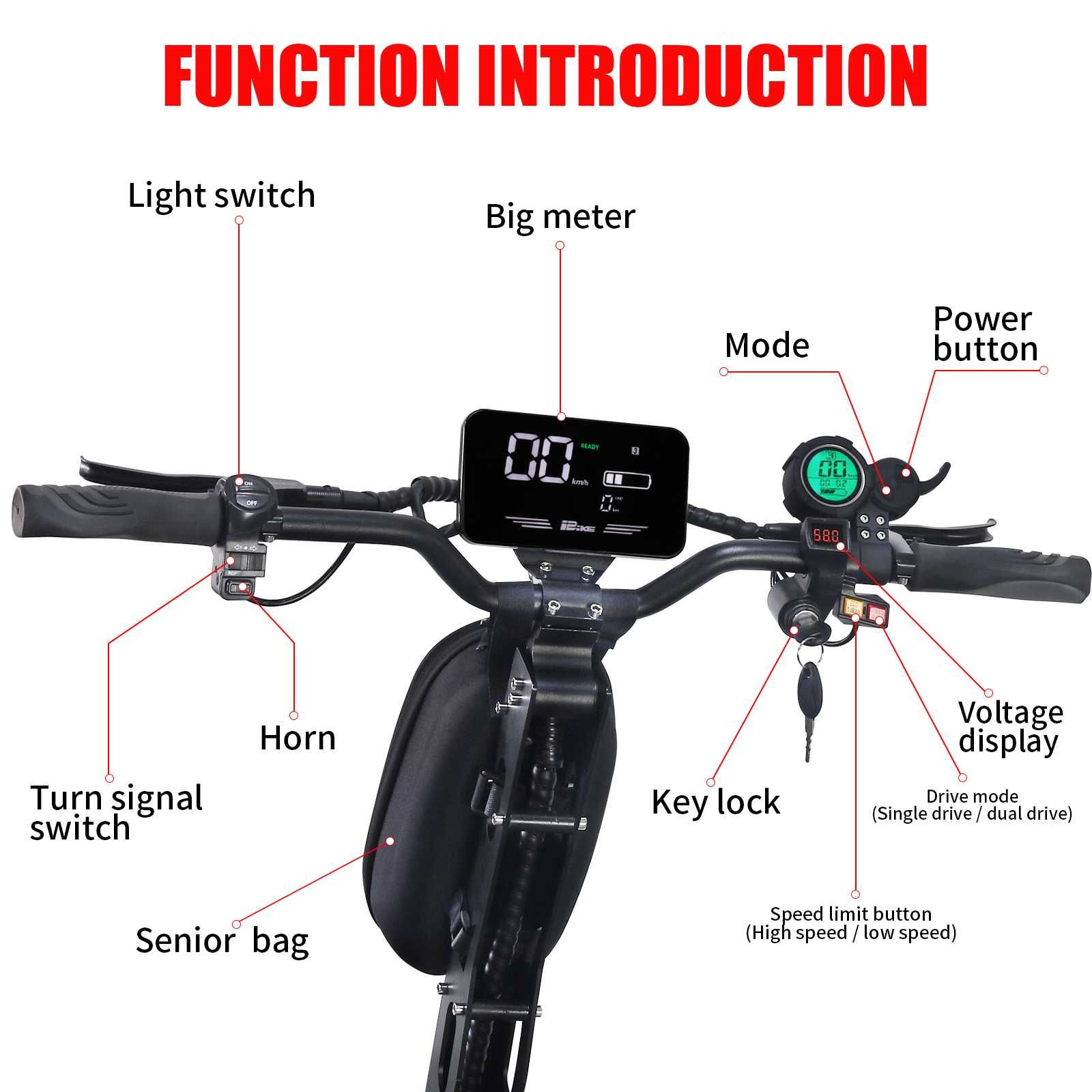 Trotineta Electrica ARWIBON Q13 PRO, 8000W, 100 km/h, 60V 50AH, 2x2