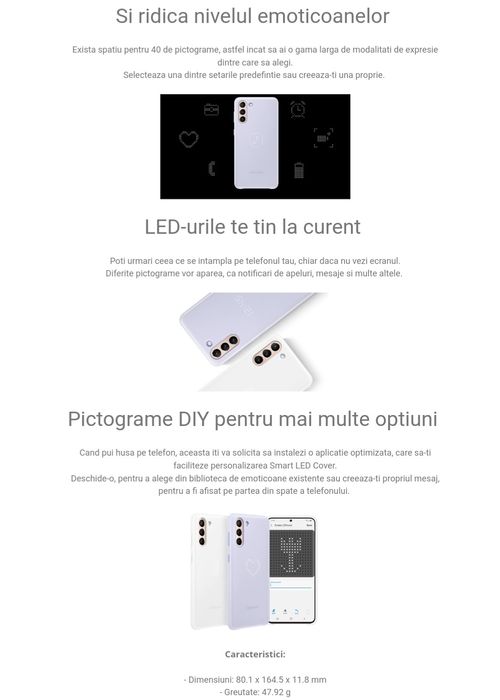Husa smart activa originala Samsung Led Cover Galaxy S21+ S21 Plus 5G
