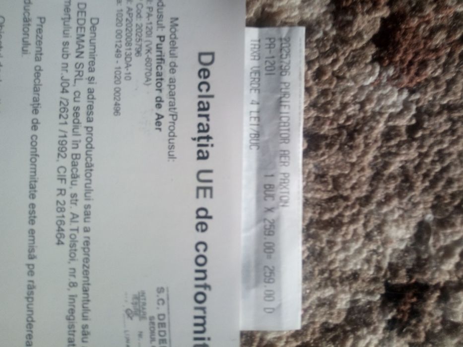 Dezumidificator și purificator de aer se vinde urgent preț negociabil