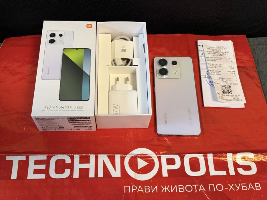 КАТО НОВ 256GB Redmi Note 13 Pro Гаранция Technopolis '26 Purple Лилав