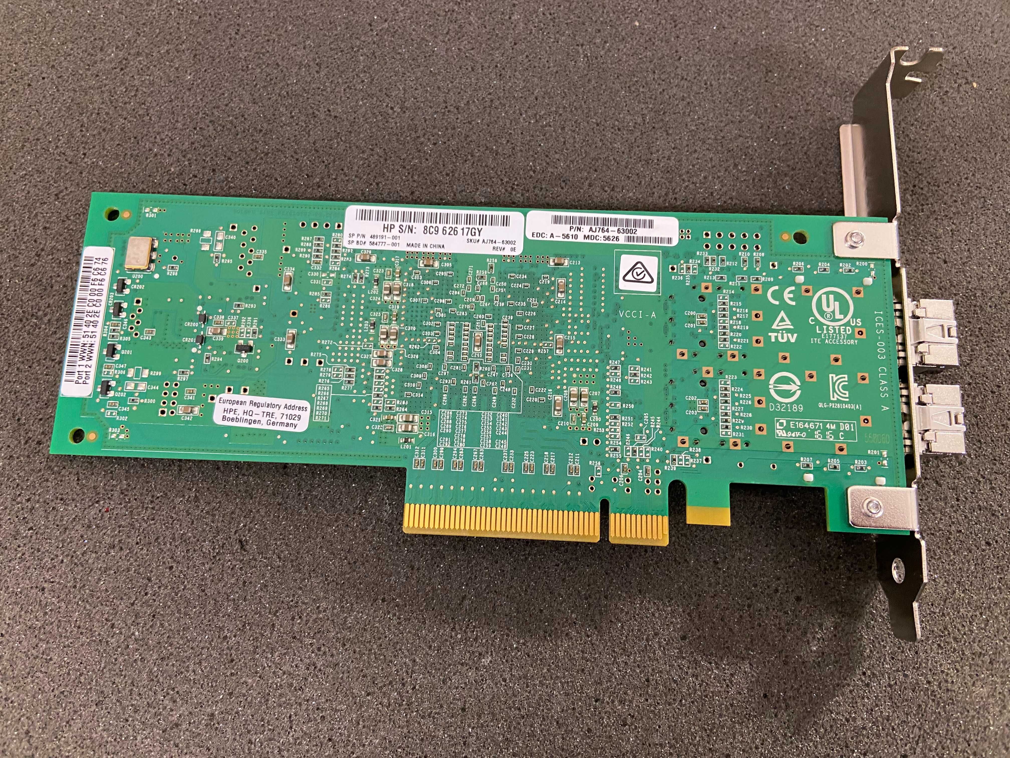 QLogic QLE2562 8Gb Dual Port Fibre Channel HBA адаптер