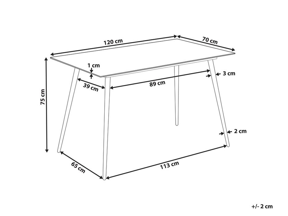 NOU Masă de dinning "MULGA", 120/70cm, sticlă securizată