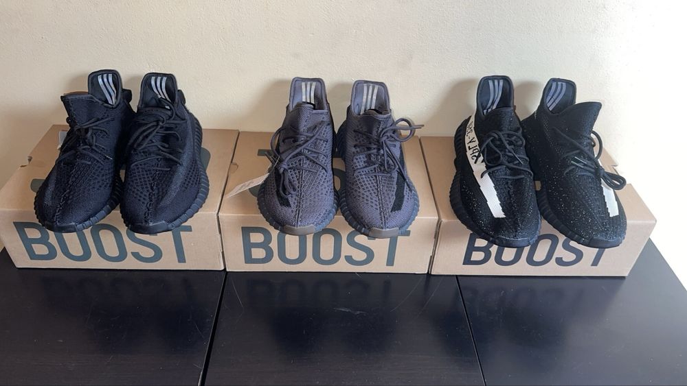 Adidasi Yeezy 350 negri gri negru cu alb