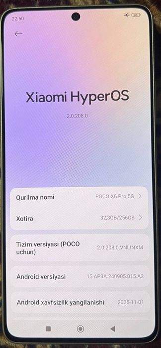 Poco x6 pro 5g kafolati bor.