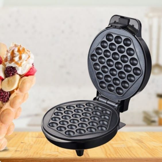 Гофретник за Bubble Waffle Rosberg R51442H 1000W, Черен,