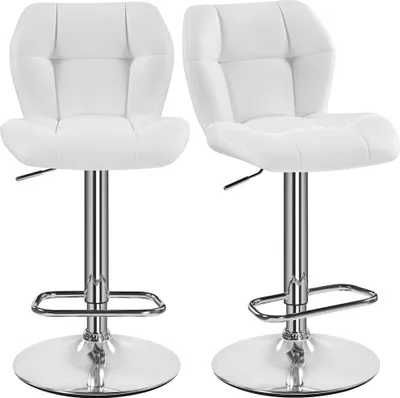 Set 2 scaune bar reglabile, rotative, piele PU |S  614160 White(2pcs)
