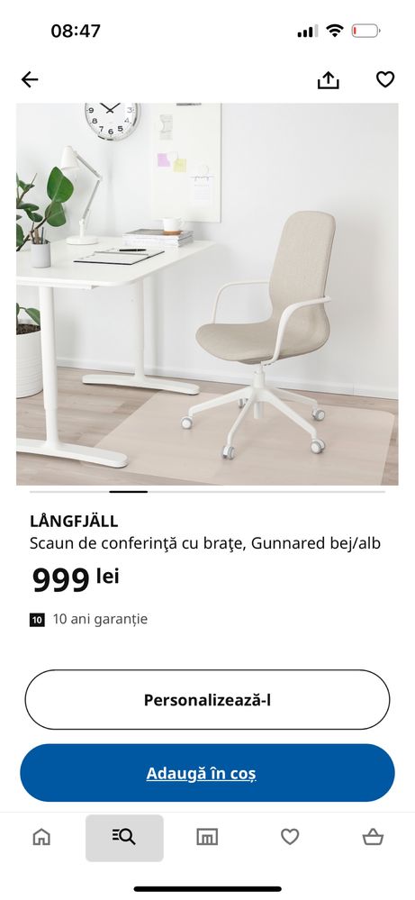 Birou Ikea Lisabo & scaun birou Langfjall
