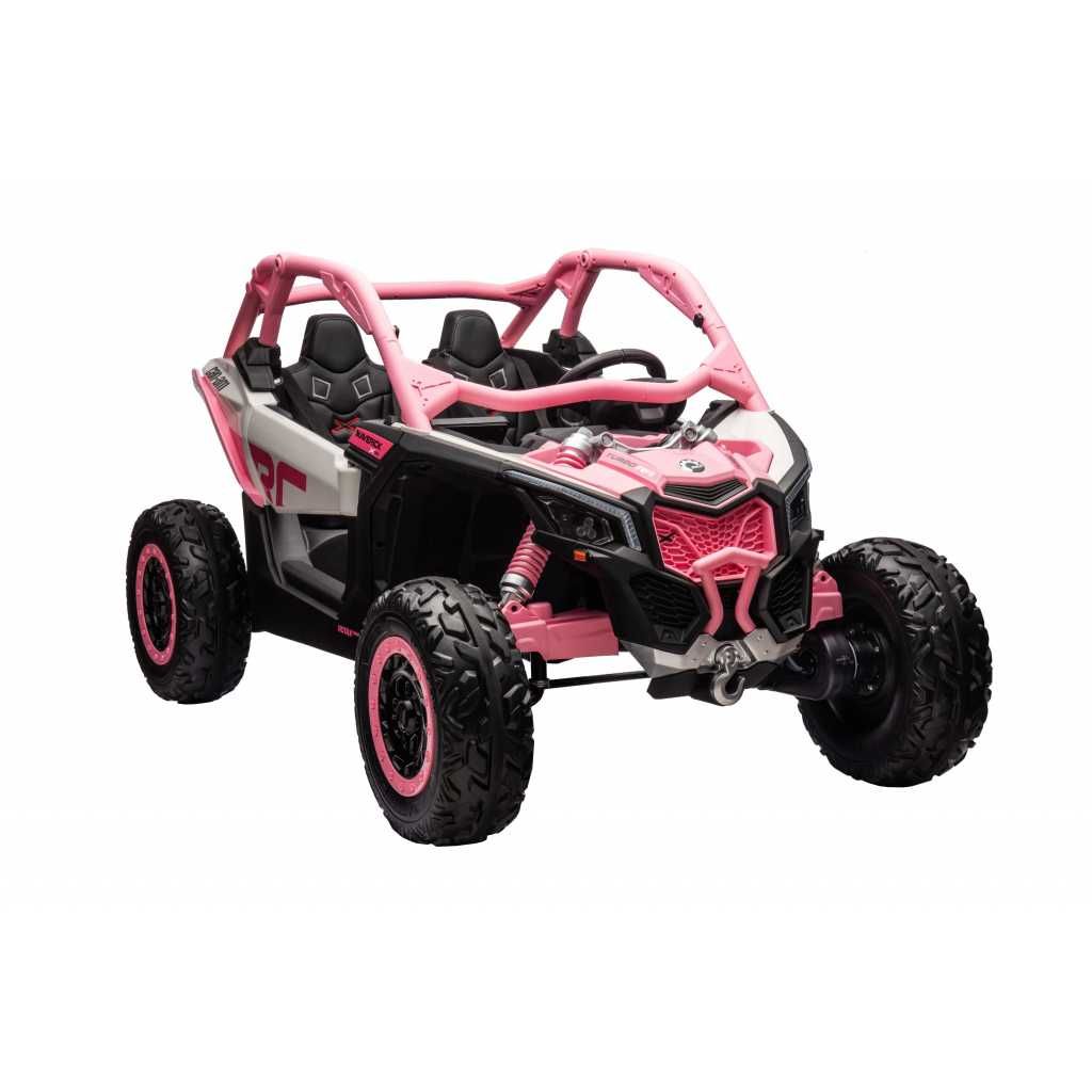 UTV electric copii 2-8 ani Can Am Power 800W 24V 2 locuri 4x4 Roz