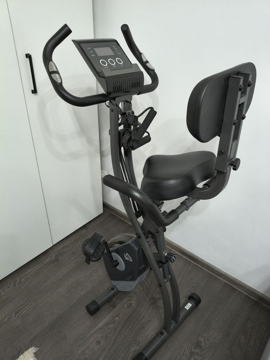 HOMCOM Bicicletă fitness pliabilă 8 niveluri