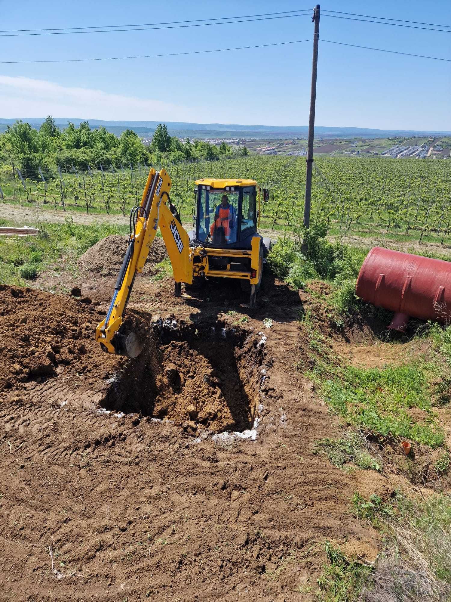 Inchiriem buldo / buldoexcavator pentru sapaturi, santuri, deszapazire