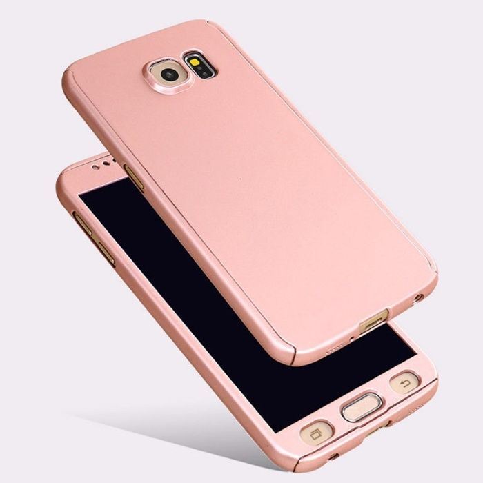 Husa 360 grade pentru Samsung A5 2017 ROSE-GOLD cu folie de protectie