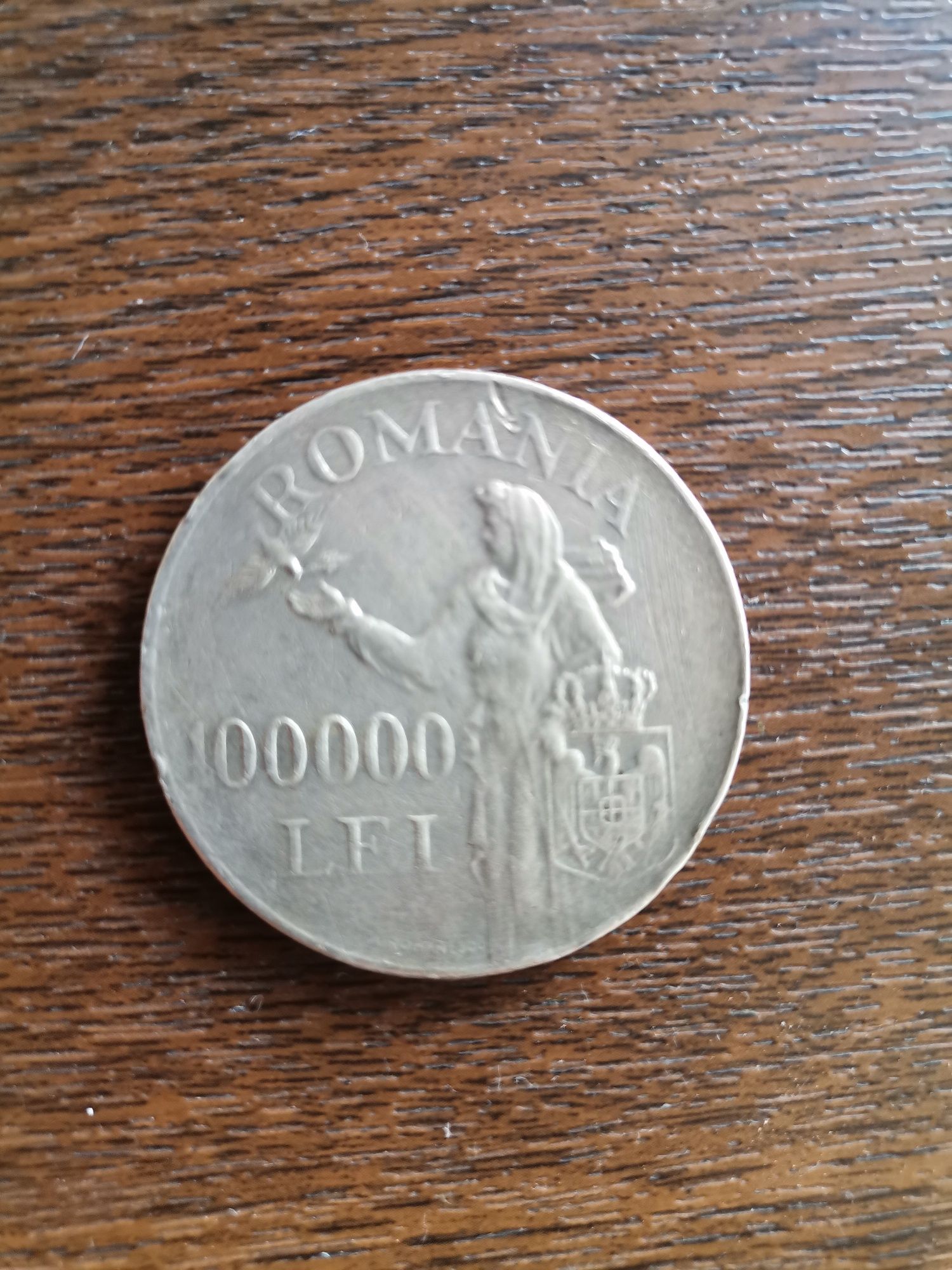 Moneda Regele Mihai 100.000 lei an 1946