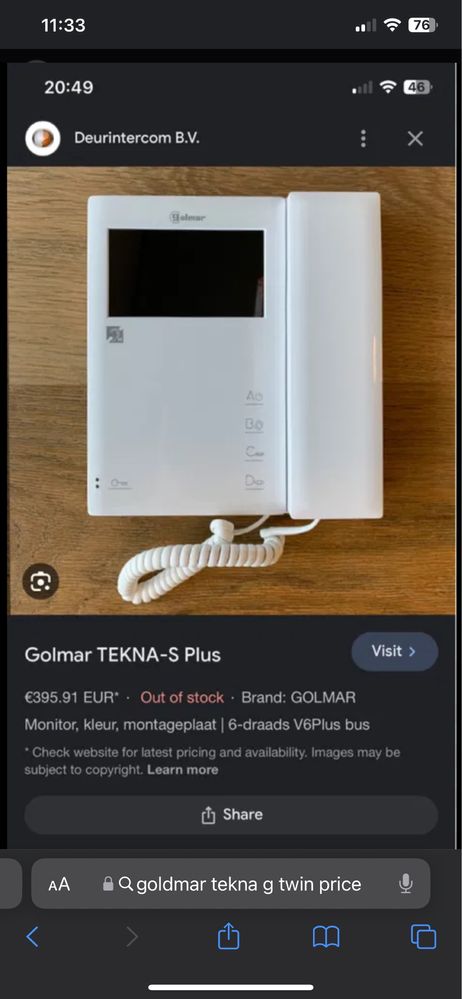 Interfon cu monitor goldmar