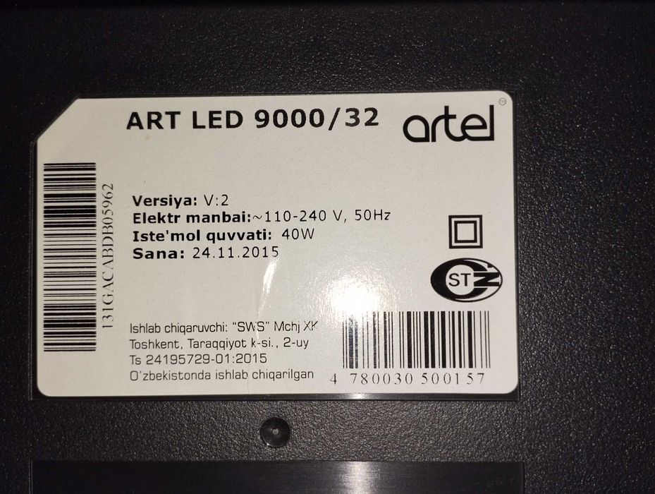 Artel tv 9000 32 talik